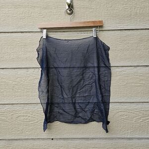 Gilda's Club sheer navy square silk scarf